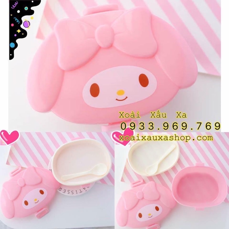 hộp cơm nhựa bento hoạt hình thỏ my melody dễ thương