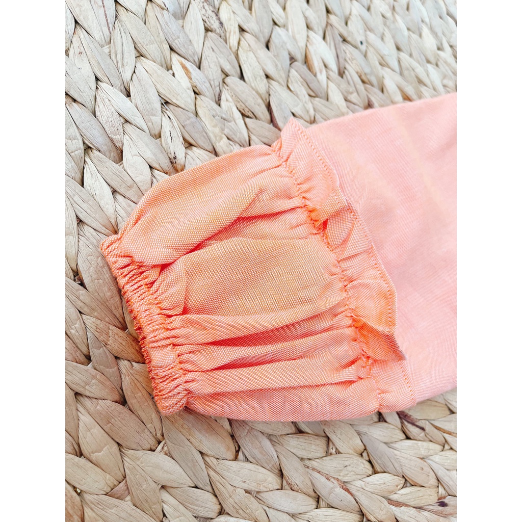 Đầm Cam Nhún Tay Bo SoraChan - M056