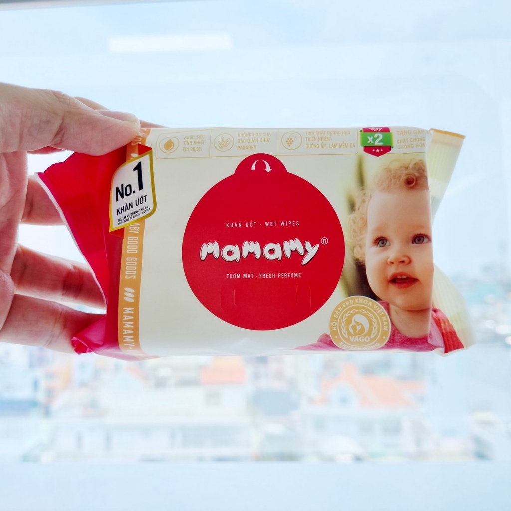 Khăn ướt MAMAMY Wet Wipes Khăn giấy ướt không cồn cho bé (Bịch 30 - 80 Miếng)