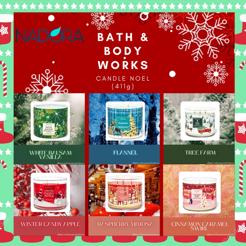 [Link 4/4 - Đủ Mùi] Nến Thơm Bath Body Works 3 bấc (411g)