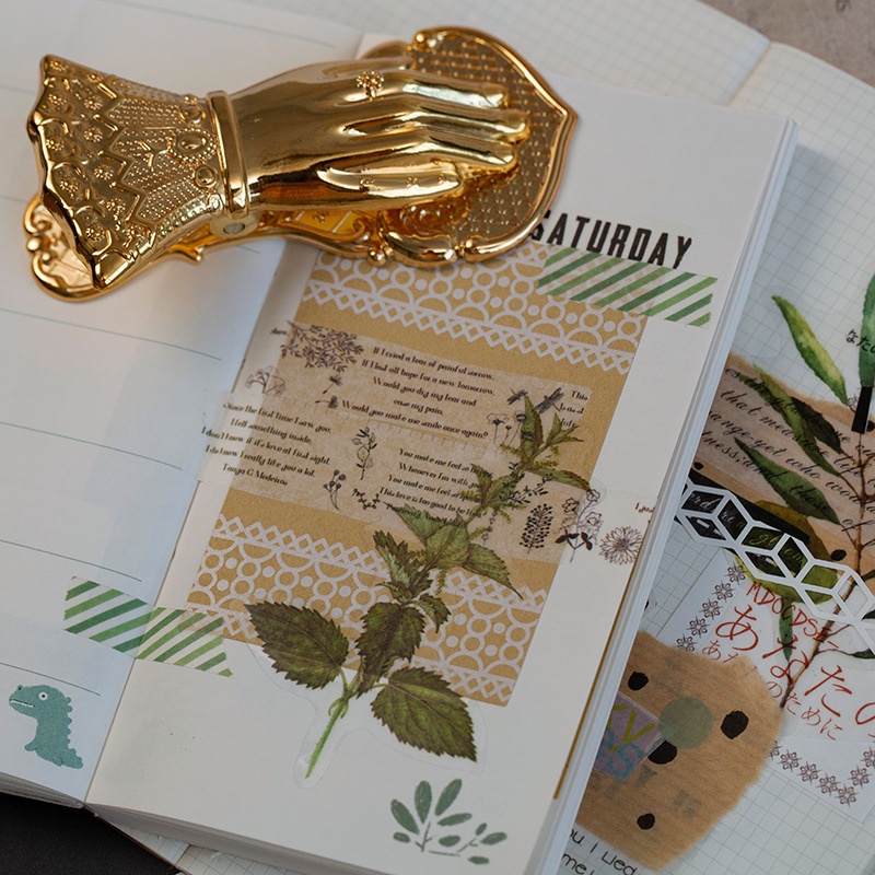 Sticker trong suốt chống nước trang trí vintage DIY Crafts, Scrapbook, Journal, Diary, Planner set 40 nhãn dán HD29-K68