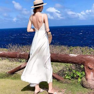 ĐẦM MAXI TRẮNG 2 DÂY CAO CẤP