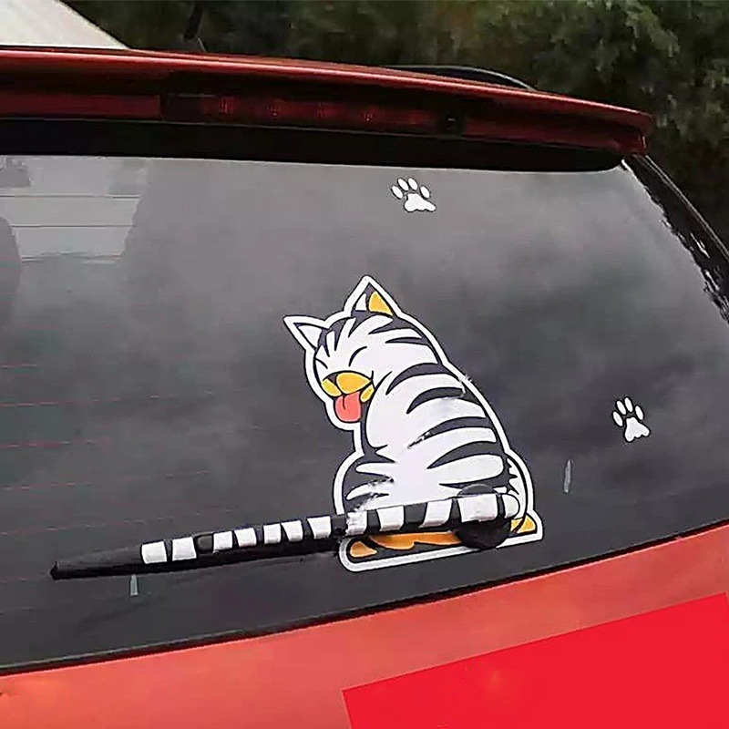 Miếng dán trang trí xe ô tô hình chân mèo 3d sáng tạo