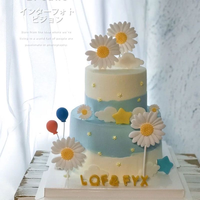 1 Bộ Que Cắm Bánh Kem Trang Trí Nhiều Kích Cỡ Hình Hoa Cúc Bằng Nhựa Cho Tiệc Sinh Nhật Bé Gái