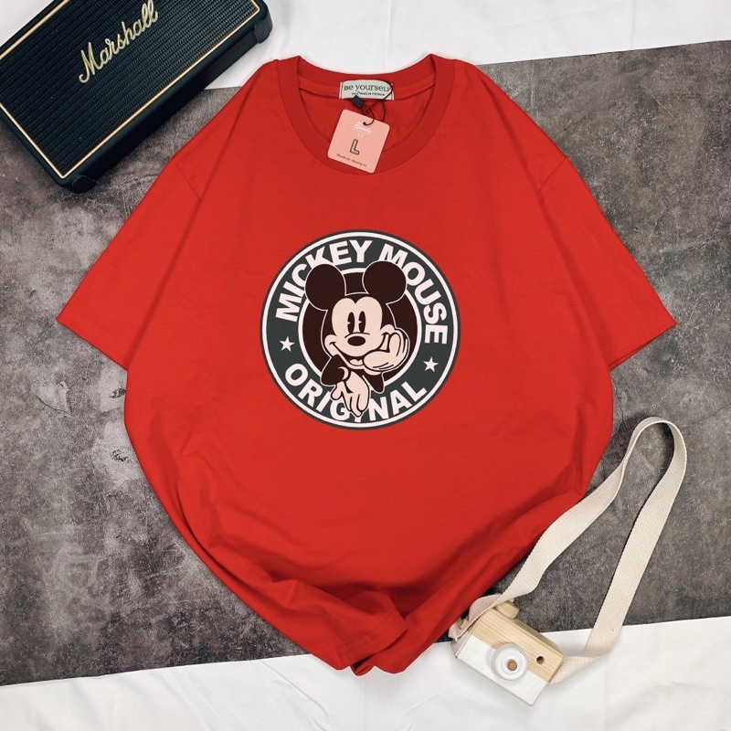 Áo Thun Tay Ngắn UNISEX in Decal MICKEY - Hình chụp thật (Đủ size M-L-XL-XXL) - Số đo ở cuối