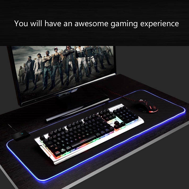 Miếng Lót Chuột Chơi Game Cỡ Lớn Thiết Kế Viền Đèn LED Nhiều Màu Sắc