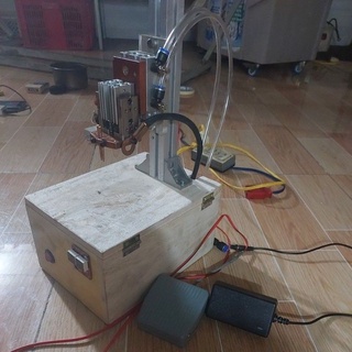 Máy hàn cell pin trụ dùng hơi (có thể gạt tay) hàn kẽm 0.2