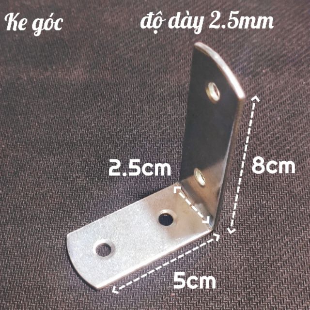 Bát giá đỡ, Ke góc vuông chữ L bản rộng 2.5cm 8 x 5 (cm)