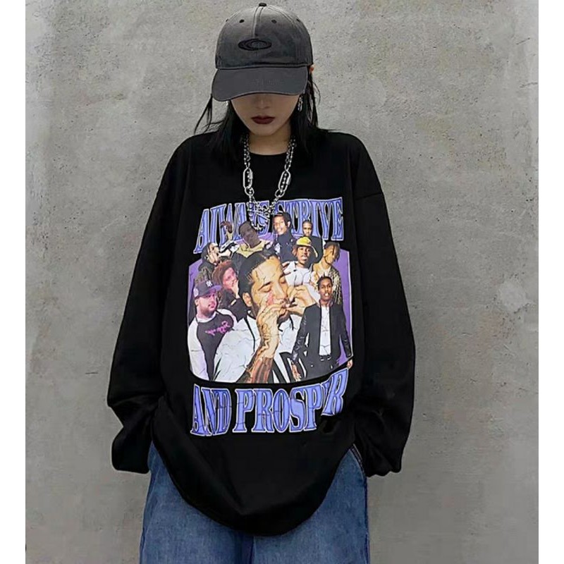 [ORDER] Áo Thun Tay Dài Long Sleeves A$AP Rocky Purple | BigBuy360 - bigbuy360.vn