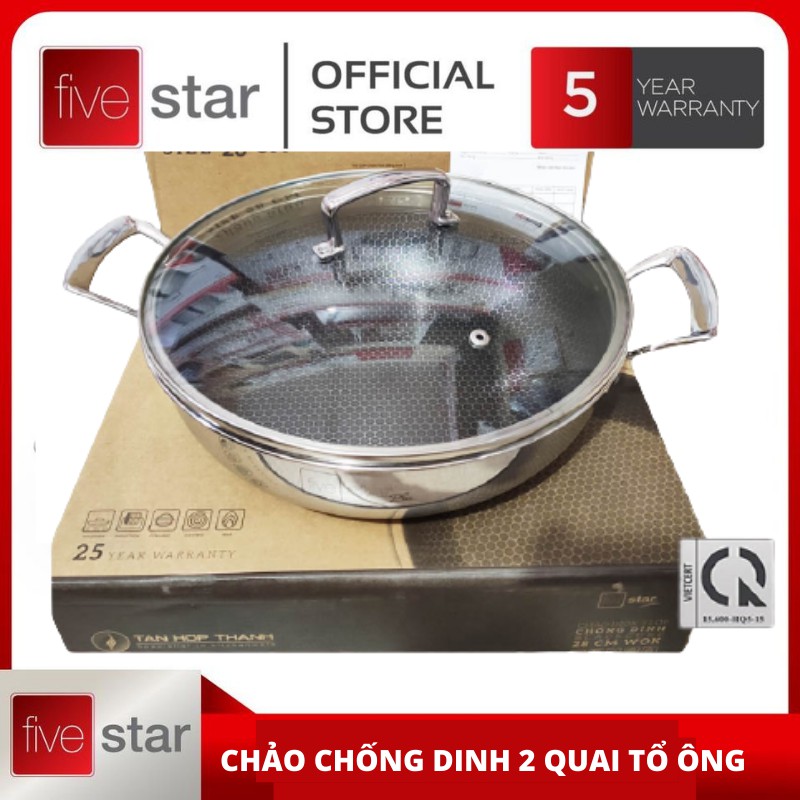 Chảo lẩu Inox 304 sâu lòng đáy liền 3 lớp Fivestar Blackcube 24/26/28cm  Chảo lẩu Inox 304 sâu lòng đáy liền 3 lớp Fi