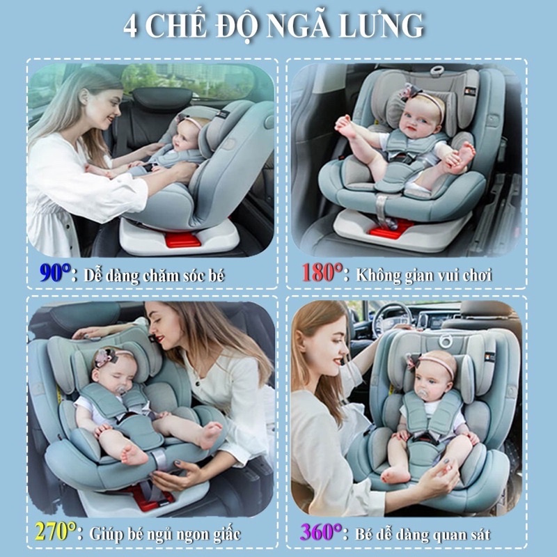 Ghế ngồi ô tô cho bé 360 độ Isofix an toàn DUXO BABY mẫu 2023. Ghế Ngồi Oto Cho Bé Từ 0-12 Tuổi