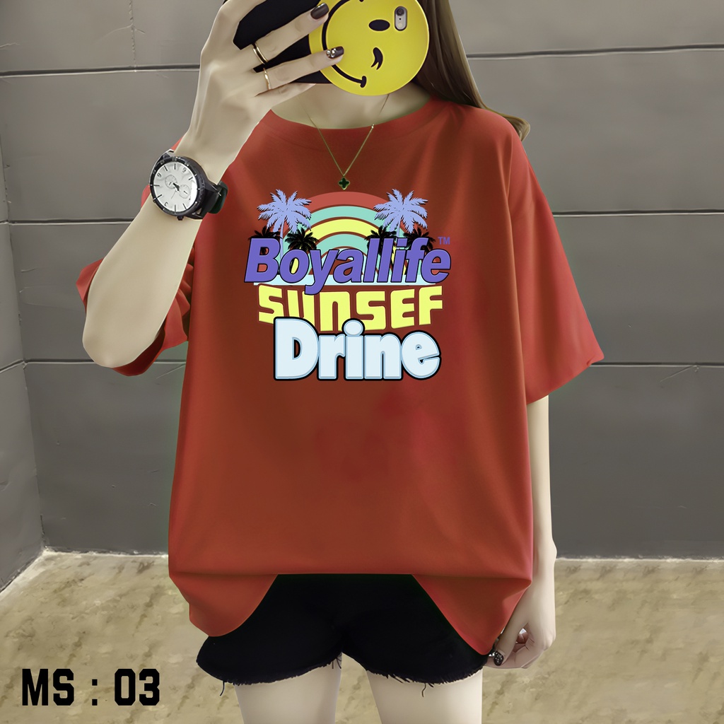 Áo thun tay lỡ nữ Unisex AQI, áo phông form rộng N105 chất vải mềm mịn