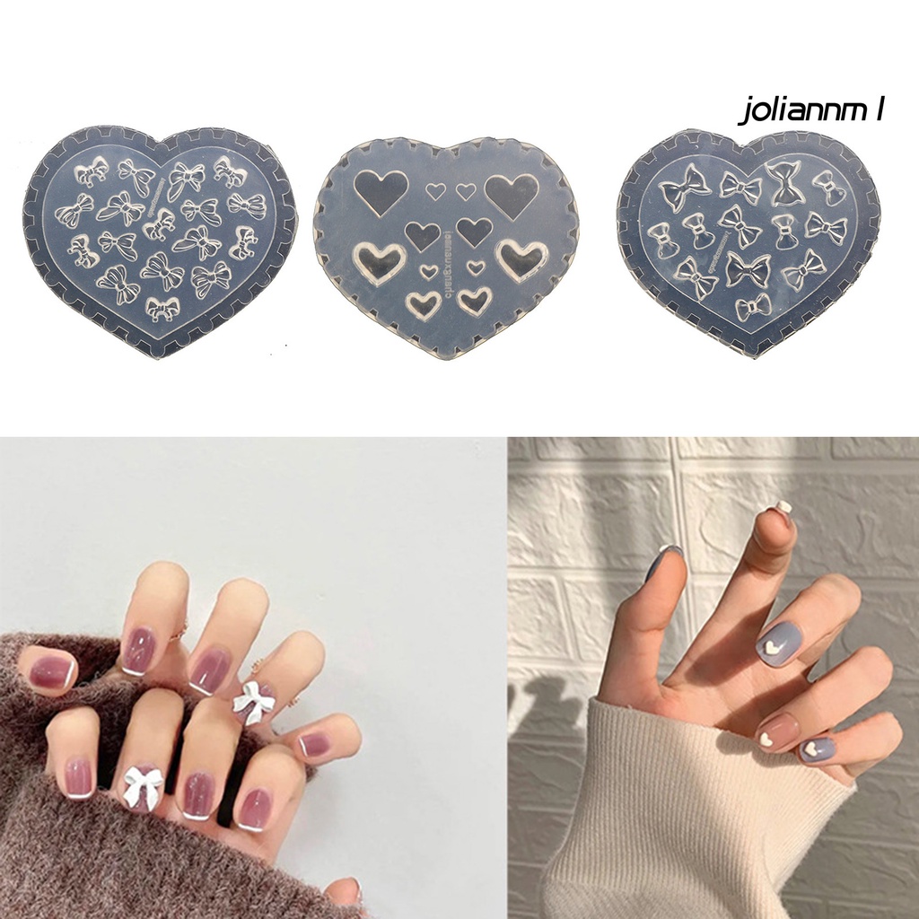 Khuôn móng tay silicon trong suốt tạo họa tiết 3D trang trí