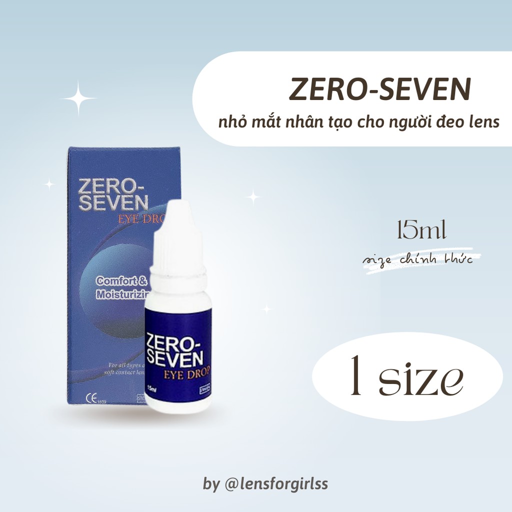 Nước NHỎ MẮT cho kính áp tròng Zero seven 15ml | Nhỏ mắt nhân tạo cho lens