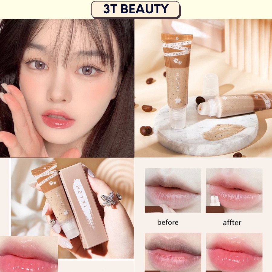 Tẩy da chết môi Heyxi Cafe coffeemoisturizung Lip Scrub giúp dưỡng ẩm và hồng môi heyxi