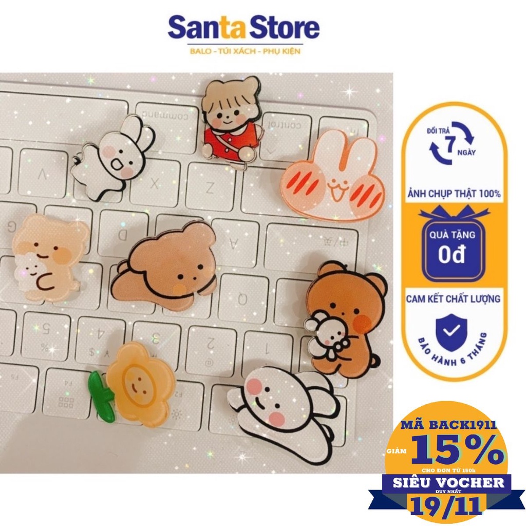 Pin cài balo túi xách, huy hiệu ghim cài áo, stick charm gắn cặp hoạt hình anime cute dễ thương đáng yêu SANTA STORE