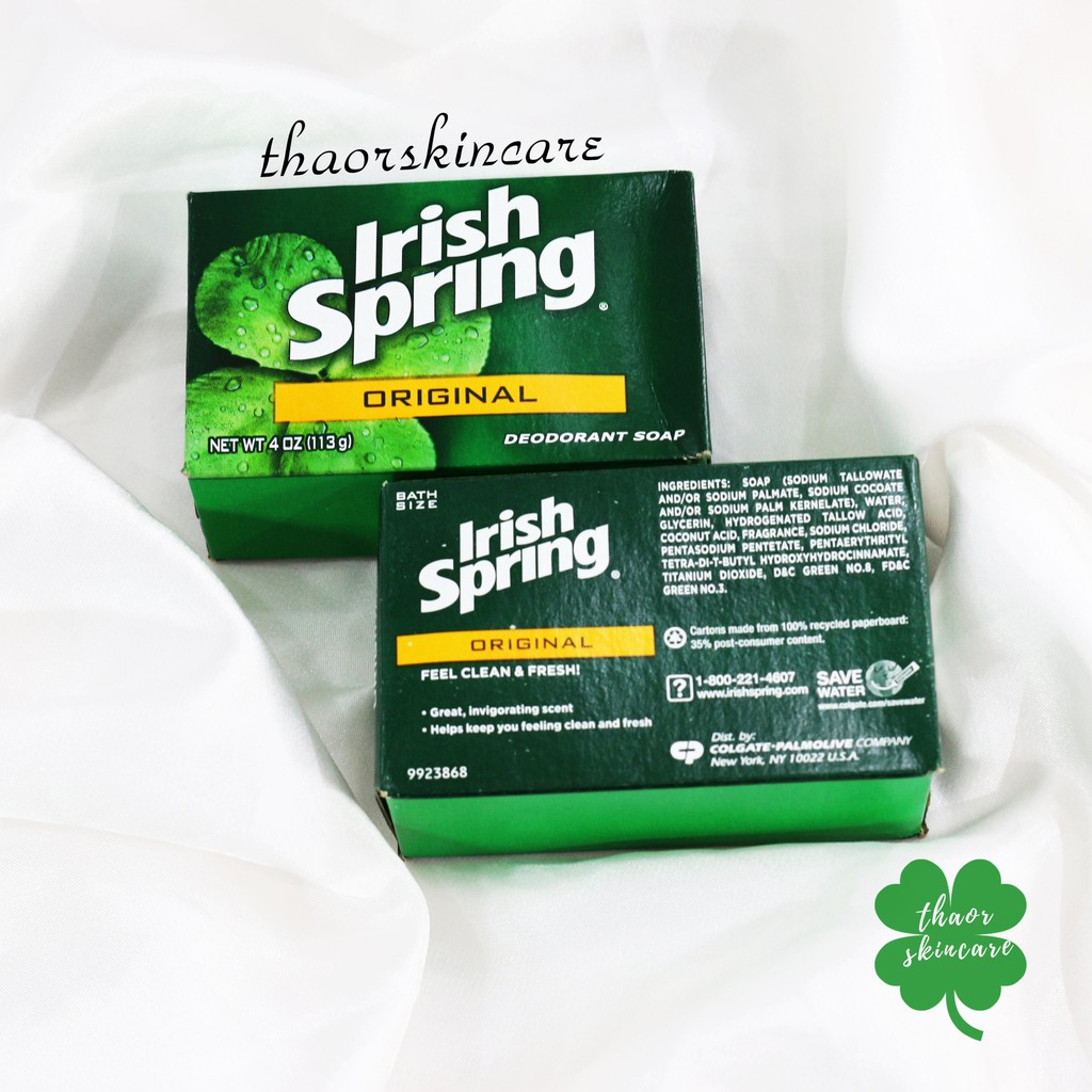 Xà phòng Irish Spring Deodorant Soap Orginal ( Ngẫu nhiên 90g, 104.8g)