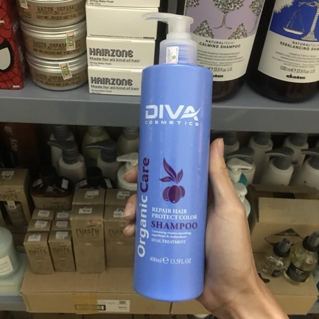 Cặp gội xả nhập khẩu Diva xanh cao cấp - dầu gội thiên nhiên dầu xả cấp ẩm phục hồi tóc hư tổn tóc xấu