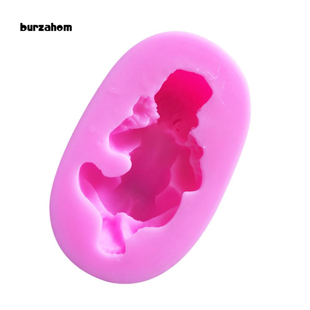 Khuôn silicone kiểu dáng em bé sơ sinh dễ thương làm bánh kẹo tiện lợi 7.3cm x 4.5cm x 2.5cm