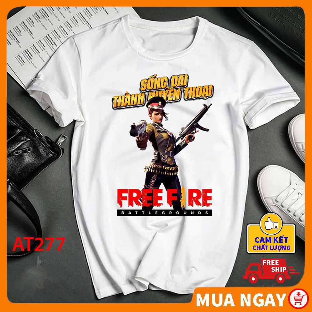 ⭐XẢ KHO - BÁN LỖ⭐ ÁO thun nam nữ fom rộng Unisex vải mềm mịn dày dặn in hình FREE FIRE 2 rẻ đẹp cao cấp BATE
