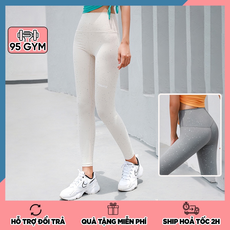Quần tập gym yoga nữ 95Gym QD47 dáng legging thể thao cạp cao chất thun mềm mịn co giãn tốt
