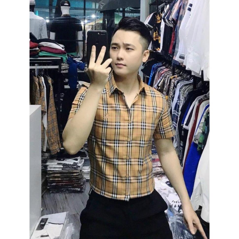 [Mã SRBACK010912 hoàn 20K xu đơn 50K] [Siêu Ưu Đãi] Áo sơ mi nam ngắn tay kẻ họa tiết BBr