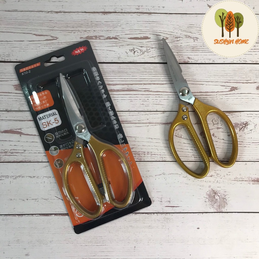 Kéo Xuất Nhật Bản Kapusi, Kéo SK5 Đa Năng, Chất Liệu Lưỡi Thép Chống Gỉ, Cán cầm chắc chắn, lưỡi sắc