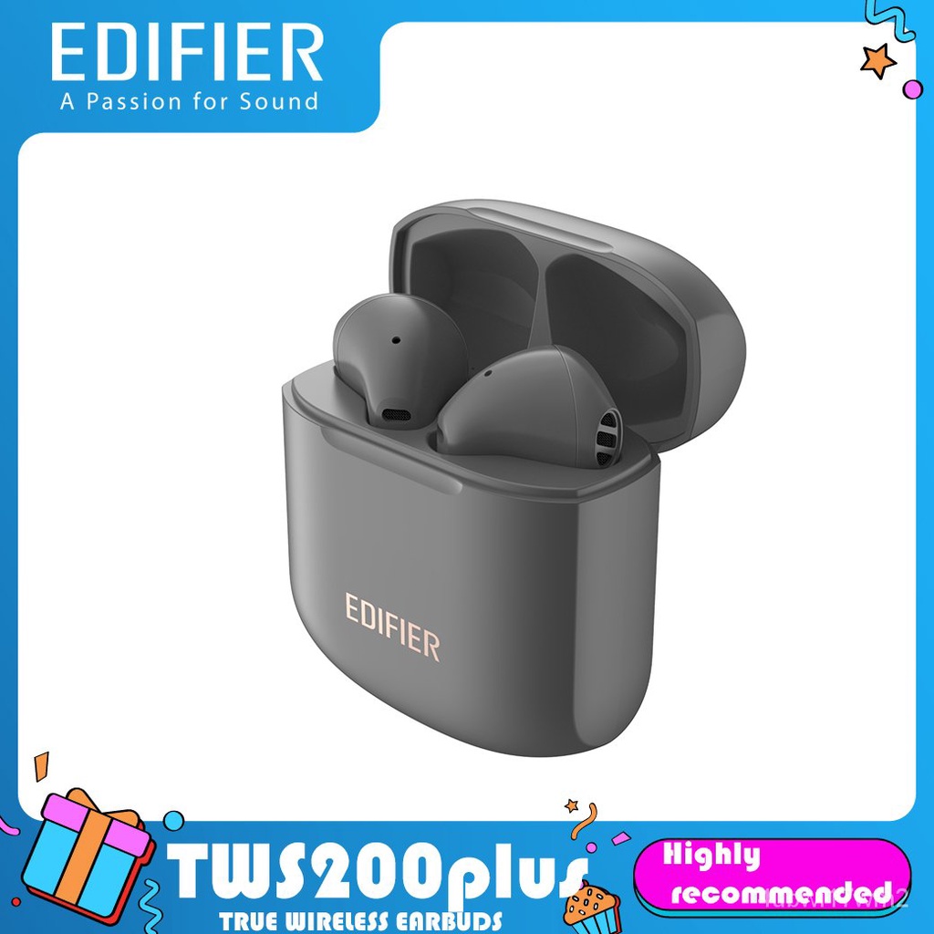 EDIFIER TWS200plus Tai nghe bluetooth không dây chính hãng Trong tai có micrô Giảm tiếng ồn Loa siêu trầm Chống bụi và c