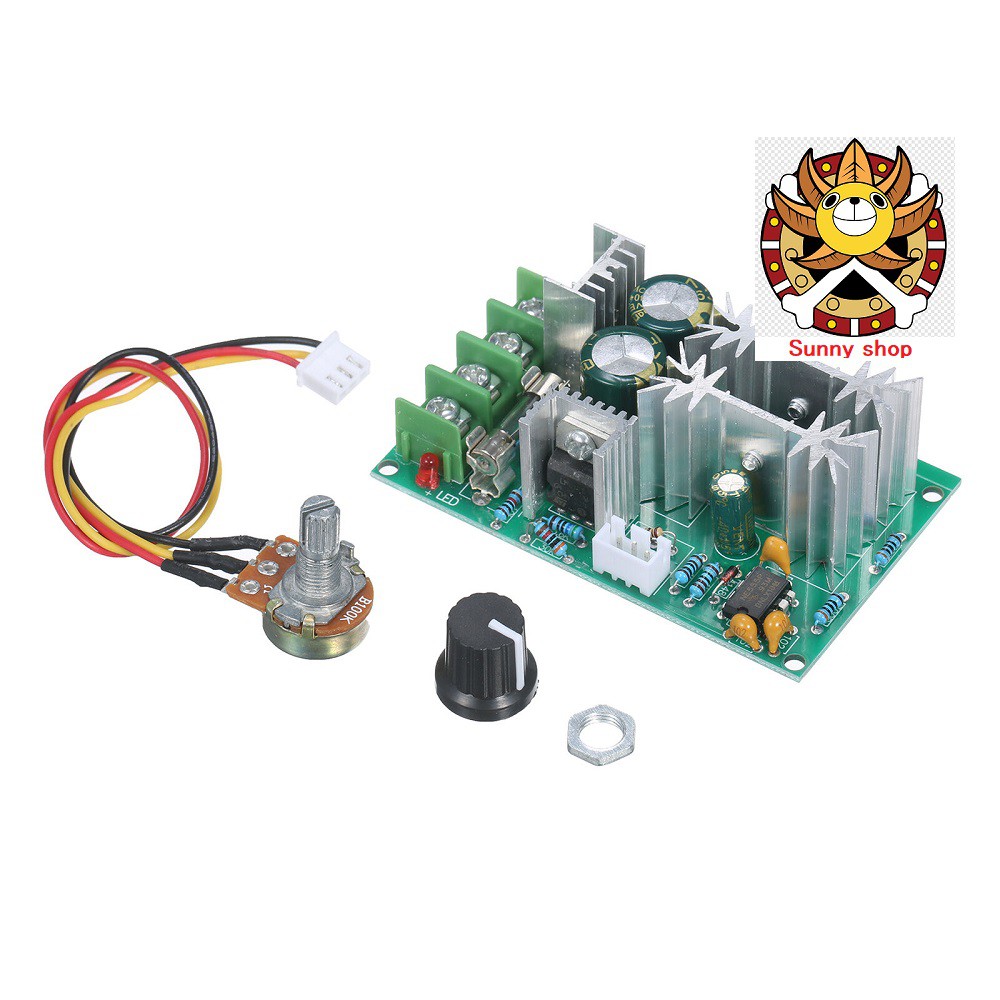 Mạch điều tốc động cơ PWM DC 10V-60V 20A, DC 12v 24v 36v 48v 60V điều khiển tốc độ motor chỉnh độ sáng đèn Led