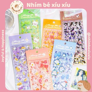 Set 4 tấm sticker confetti hologram Shining Star Crushes trang trí Kpop journal toploader photocard VT298
