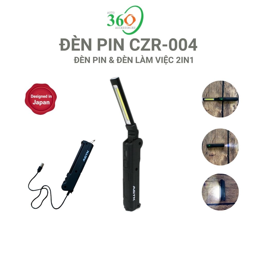 Đèn pin A&TK CZR-004 siêu sáng mini chống nước nam châm 2 chức năng đèn pin và đèn làm việc | BigBuy360 - bigbuy360.vn