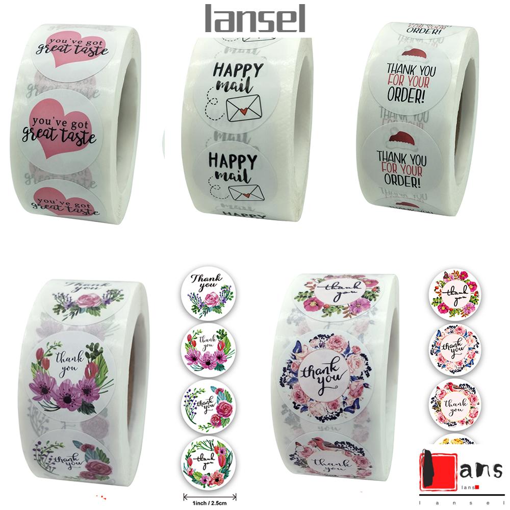 Cuộn 500 miếng dán nhãn niêm phong in chữ Thank You hình tròn dành cho gói quà