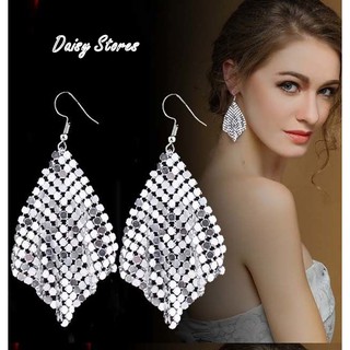 [K59026]Khuyên tai lấp lánh hình thoi