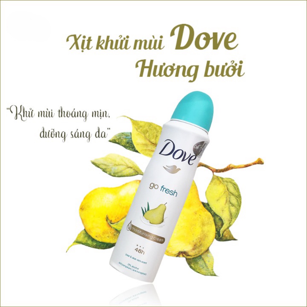 Xịt khử mùi Dove nữ 150ml tự tin vận động không lo mùi cơ thể suốt cả ngày