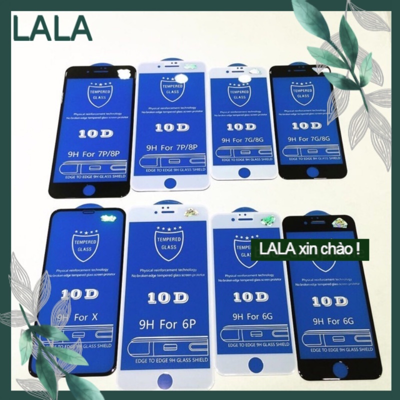 Kính cường lực iphone 10D Full 6/6s/6plus/6splus/7/8/7plus/8plus/x/xs/xs max/11/11pro/11promax/12/12pro/12promax [B01]