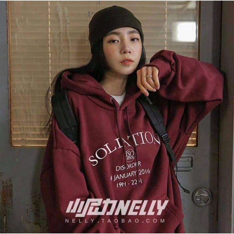 [Hàng Cao Cấp] Áo Khoác Nỉ Nam Nữ Hoodie Đỏ SOLI Unisexx dưới 65kg - Dáng Rộng Kèm Mũ G084