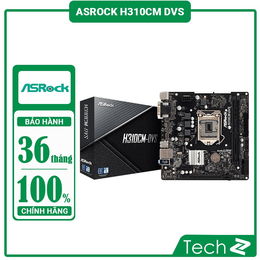 Mainboard ASROCK H310CM DVS (Intel H310, Socket 1151, m-ATX, 2 khe RAM DDR4)