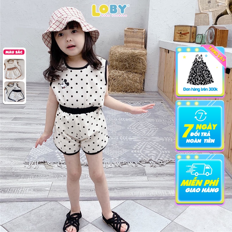 Đồ bộ bé gái LOBY họa tiết chấm bi B0503043 (8 tháng - 7 tuổi)