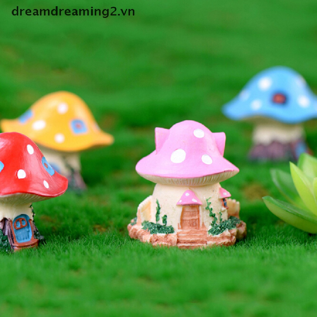 Mô Hình Ngôi Nhà Nấm Nhỏ Dùng Để Trang Trí Tiểu Cảnh