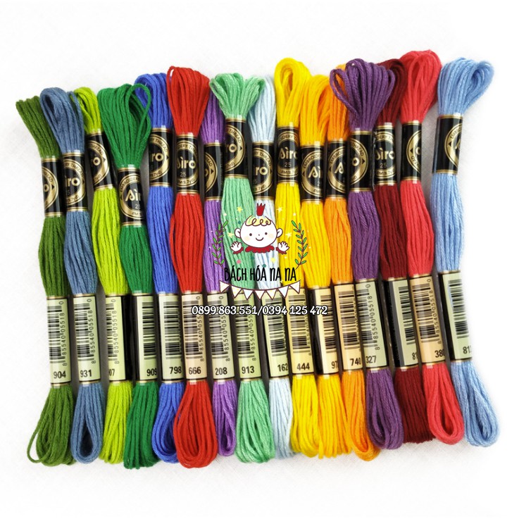 COMBO / SET Bộ Chỉ thêu Airo Cherish chính hãng 10 Tép mỗi màu 8Mét FULL 447 màu - Nana Handmade DIY Decor Shop