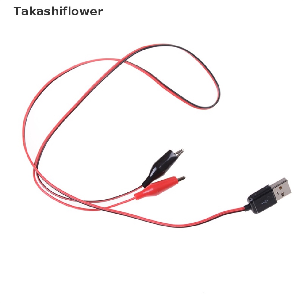 (Takashiflower) Usb Dây Kẹp Cá Sấu Thử Điện Áp Đầu Đực Sang Đầu Cái