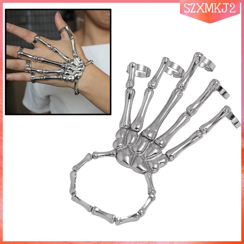 Vòng Đeo Tay Hình Bộ Xương Kèm Nhẫn Co Giãn szxmkj2