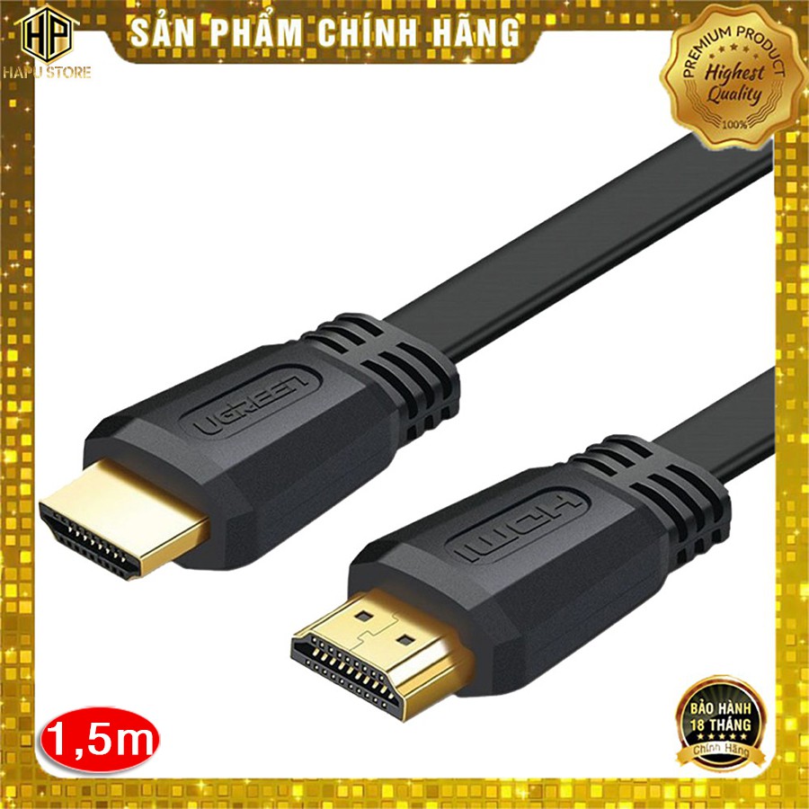 Cáp HDMI 2.0 Ugreen 50819 dây dẹt dài 1.5m hỗ trợ 4K cao cấp