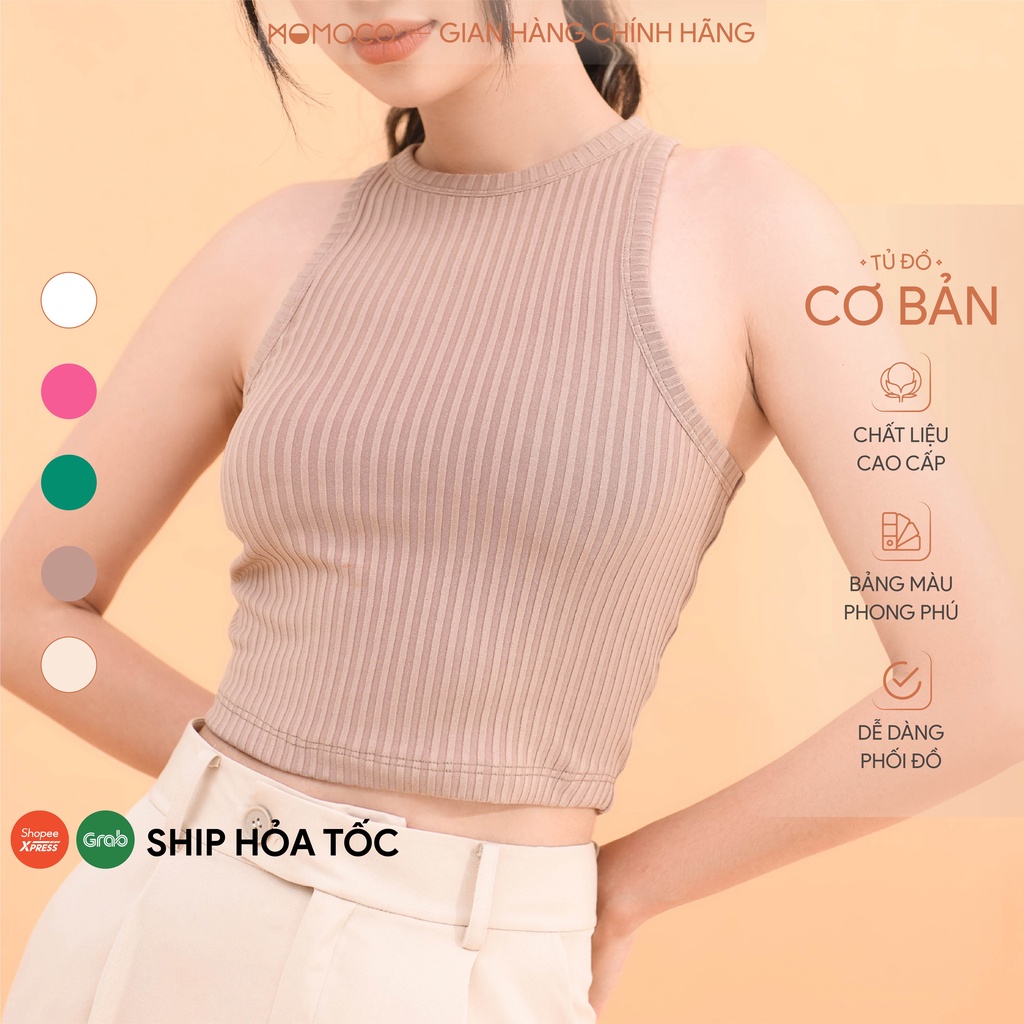 Áo Ba Lỗ Tanktop MOMOCO Cổ Tròn Dáng Crotop Chất Liệu Cotton Tăm Co Giãn Tốt Phong Cách Trẻ Trung M2956