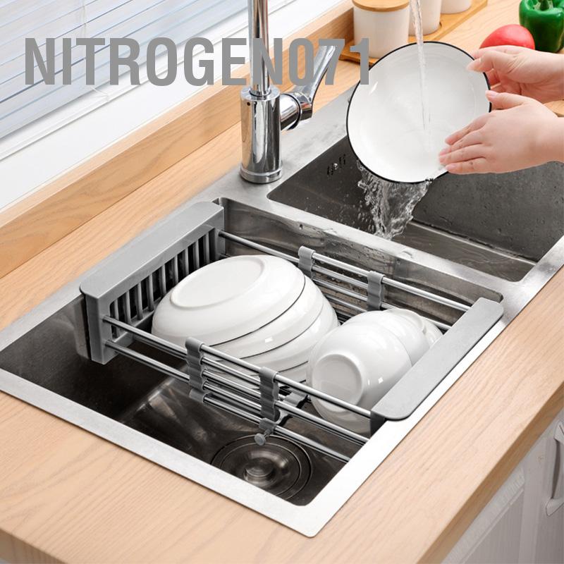 Nitrogen071 Trên bộ lọc bồn rửa Thiết kế bằng thép không gỉ có thể thu vào chịu tải mạnh Chậu chén cho các món ăn rau củ quả