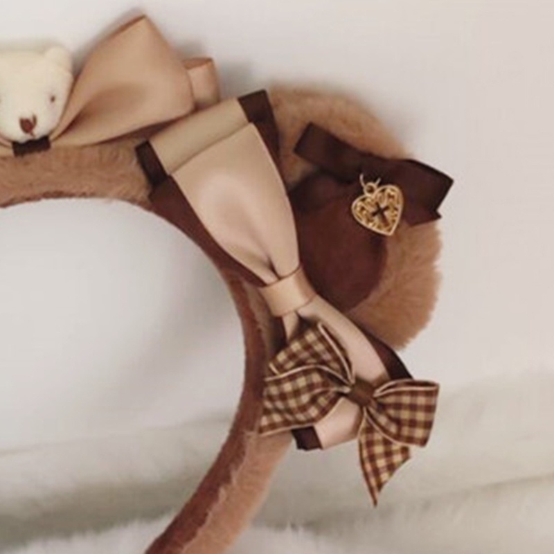 Flgo Băng Đô Cài Tóc Hình Tai Gấu Dễ Thương