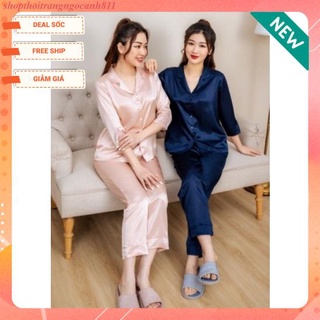 Bộ đồ ngủ lụa thu đông winny 21524