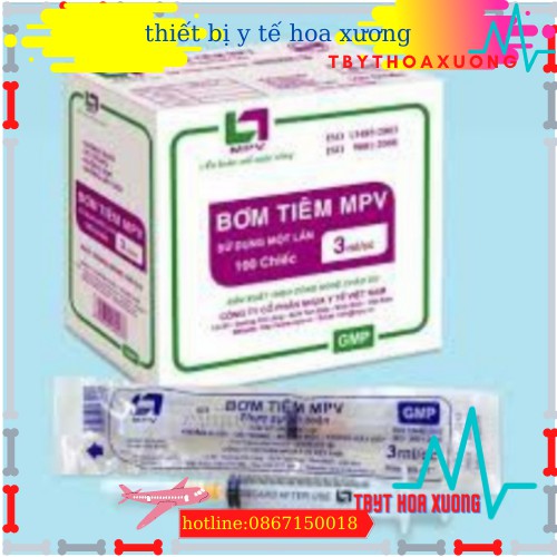 [Gía Tốt Nhất] Bơm Tiêm 3ml MPV - Bơm Kim Tiêm 3ml[thietbiytehoaxuong]