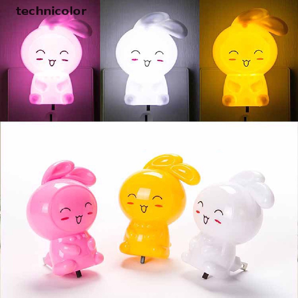 Đèn Ngủ Bóng LED Công Tắc Gắn Tường Hình Thỏ Hoạt Hình Nhiều Màu Sắc Dành Cho Trẻ Em