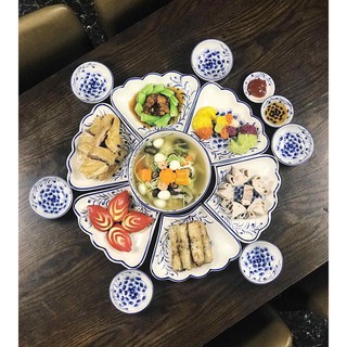 Bộ Bát Đĩa Hoa Mặt Trời Bát Tràng